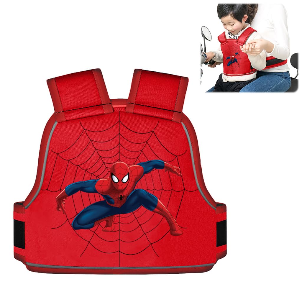 SNOWIE SOFT Spider-Man Kids Safety Belt for Two Wheeler with Reflective Strips, Portable Car Seat Safety Belt for Kids Bike Scooty, Kids Belt for Bike Ride Harness, Adjustable Safety Harness for Boys SNOWIE SOFT Spider-Man Kids Safety Belt for Two Wheeler with Reflective Strips, Portable Car Seat Safety Belt for Kids Bike Scooty, Kids Belt for Bike Ride Harness, Adjustable Safety Harness for Boys